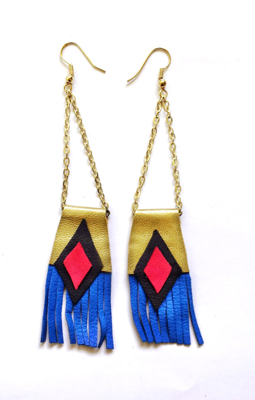 boucles d'oreilles losange