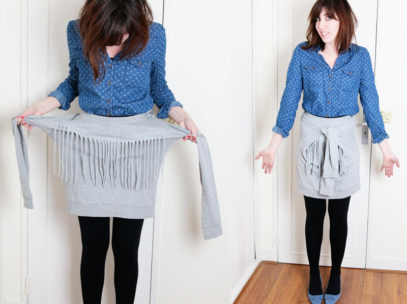 DIY : une jupe nouée avec un sweat&nbsp;basique