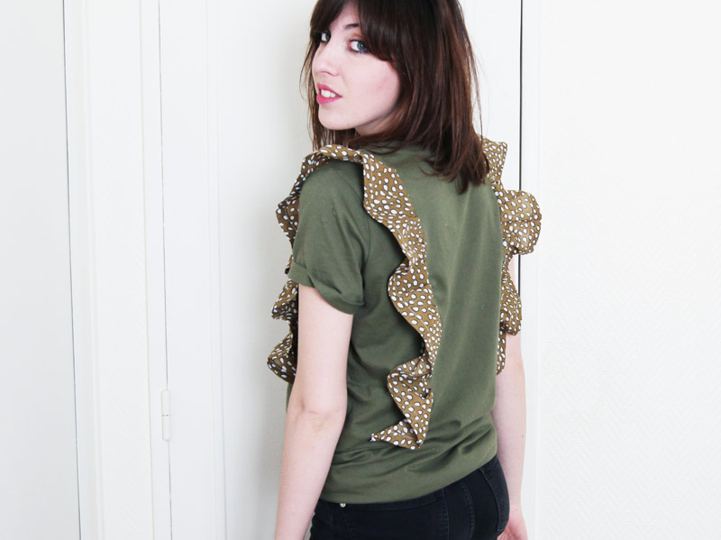 diy mode : un t-shirt à volants