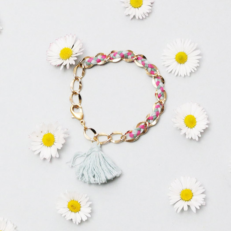 Bracelet chaine et tresse