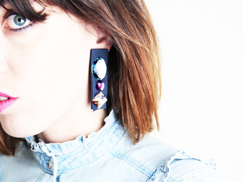 DIY mode :  des boucles d&rsquo;oreilles de pierres et de&nbsp;galons