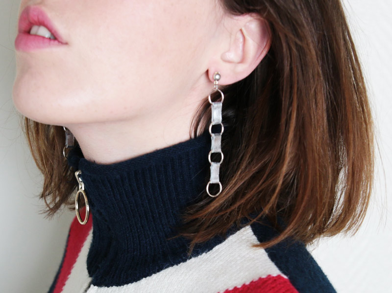 DIY mode : des boucles d&rsquo;oreilles  à gros&nbsp;maillons