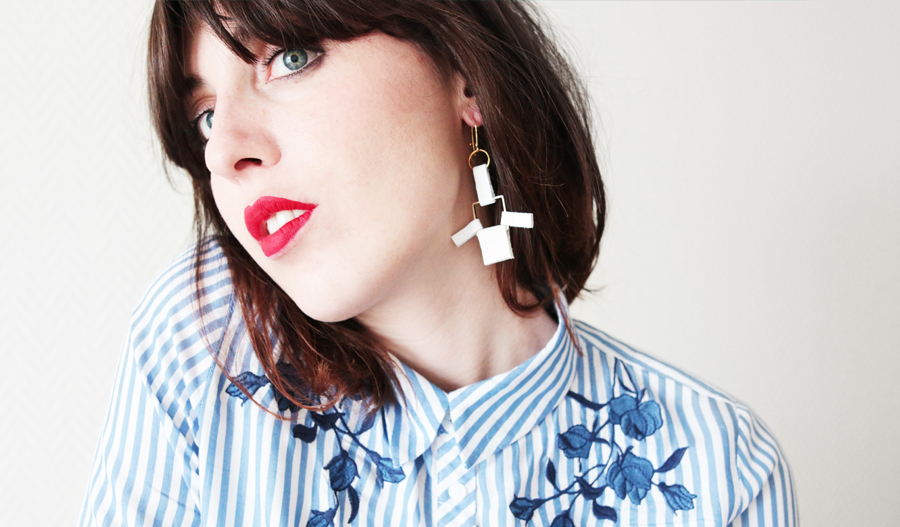 DIY boucles d&rsquo;oreilles graphiques&nbsp;blanches