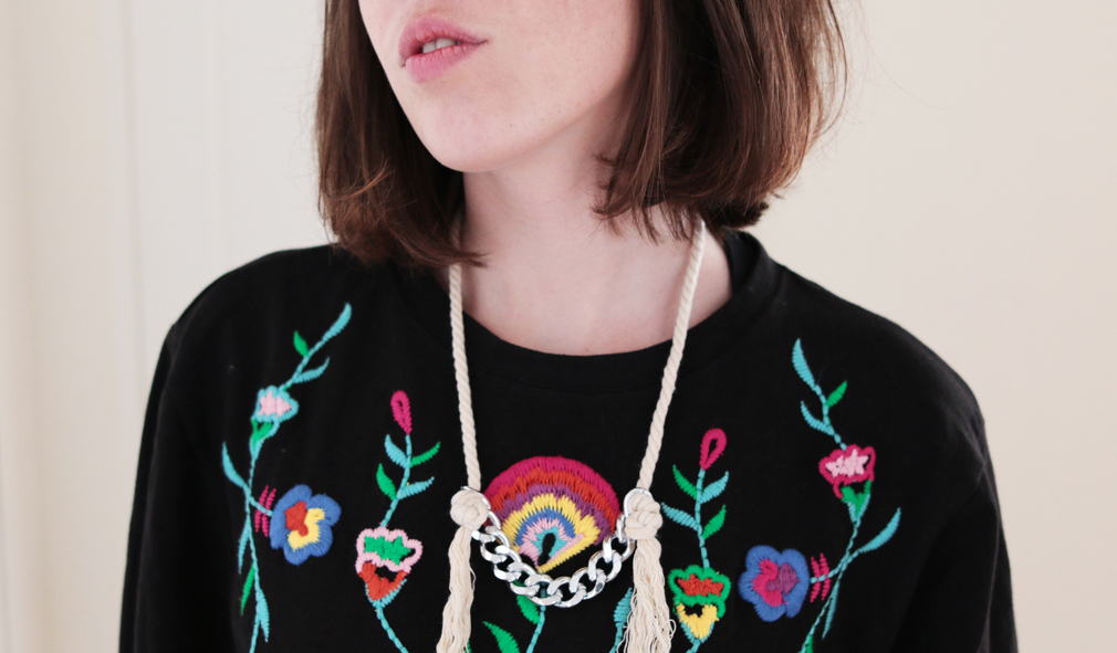DIY bijoux : Un collier de chaine et de&nbsp;corde