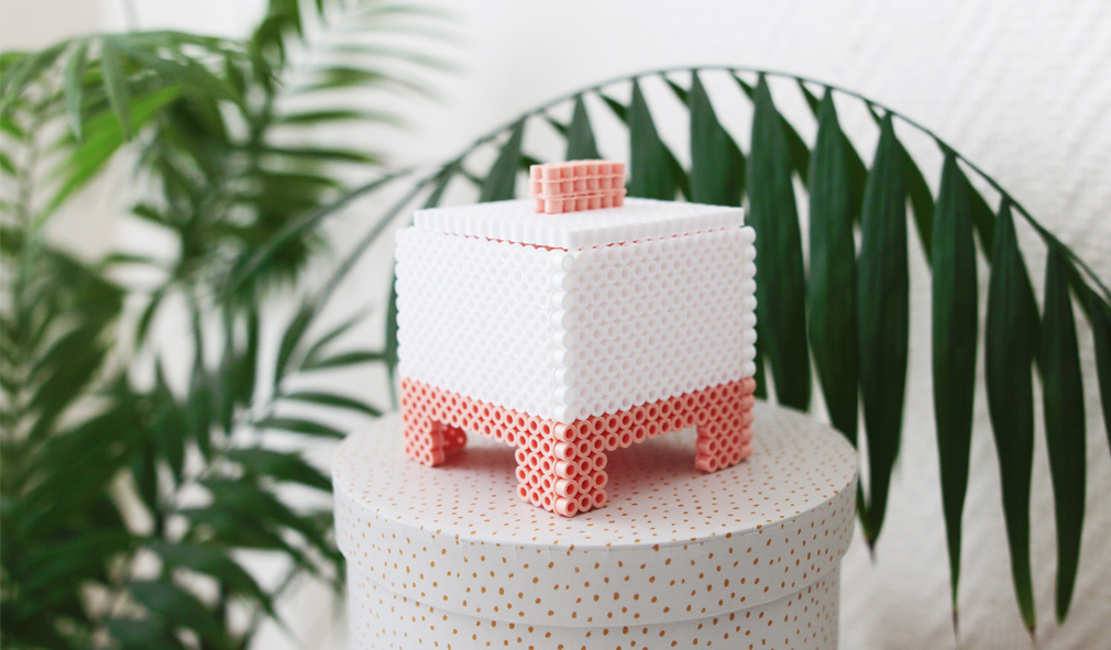 DIY déco : Une boite color block en perles Hama !